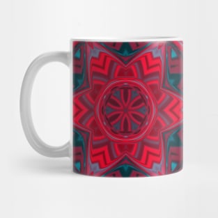 Mosaic Kaleidoscope Flower Red and Blue Mug